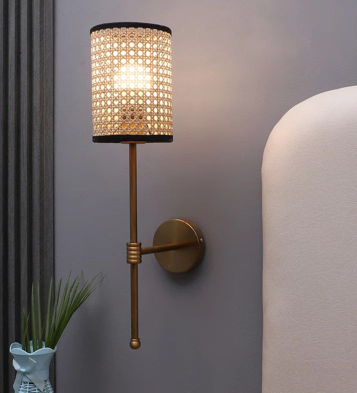 Rattan Wall Lamp for Living Room | Handmade Wall Lamp - Bellnont