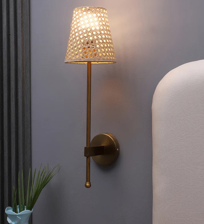 Rattan Wall Lamp for Living Room | Handmade Wall Lamp - Slavia