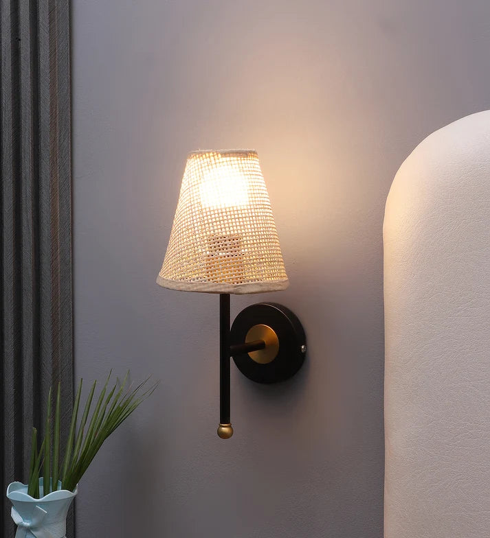 Rattan Wall Lamp for Living Room | Handmade Wall Lamp - Pellham