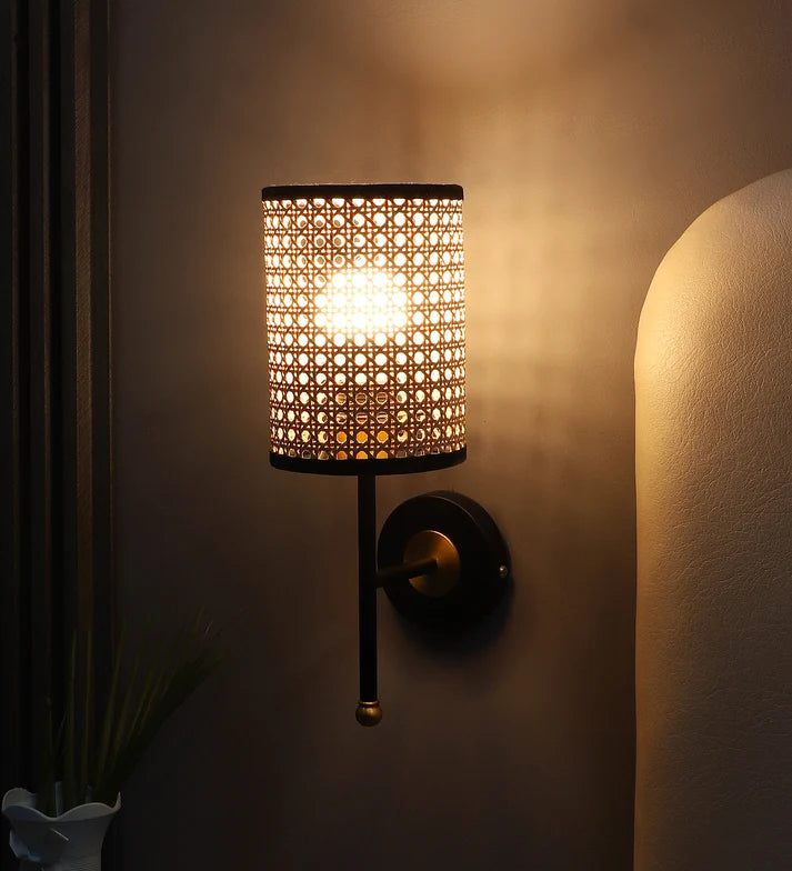 Rattan Wall Lamp for Living Room | Handmade Wall Light - Torrenfield