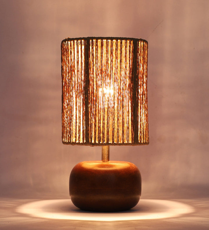 Wooden Table Lamp for Living Room| Table Lamp - Silas by Luxury Rattan Handicrafts 