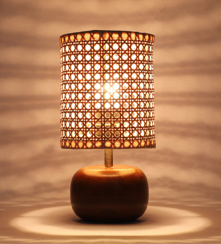 Handwoven Rattan Table Lamp for Cozy Home Décor - Beckett by Luxury Rattan Handicrafts 