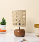 Handwoven Rattan Table Lamp for Cozy Home Décor - Beckett by Luxury Rattan Handicrafts 