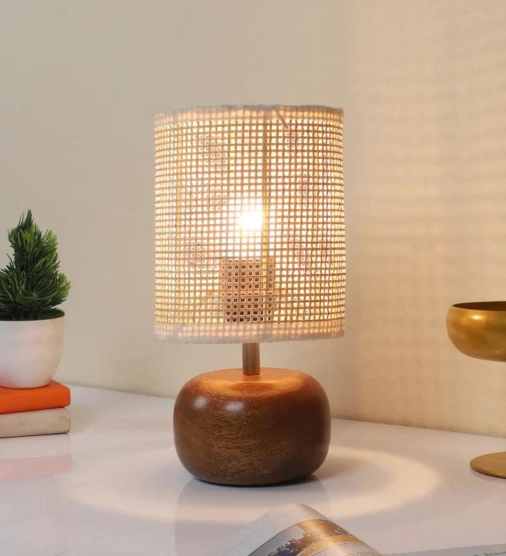 Rattan Table Lamp for Living Room | Handmade Table Lamp - Guinevere