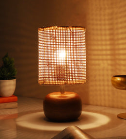 Handwoven Rattan Table Lamp for Cozy Home Décor - Guinevere by Luxury Rattan Handicrafts