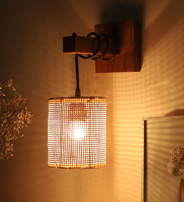 Rattan Wall Lamp for Living Room - Hazel