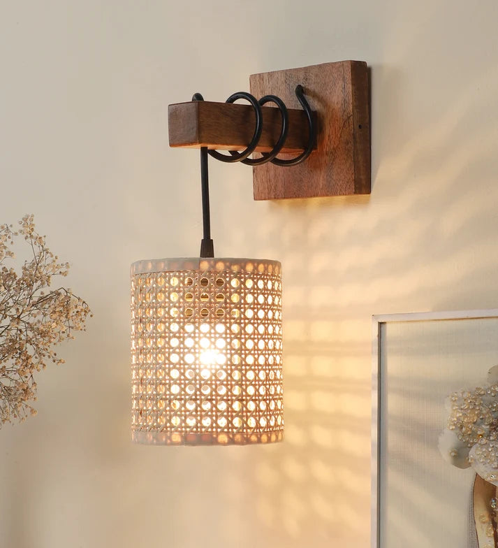 Rattan Wall Lamp for Living Room - Orinfield