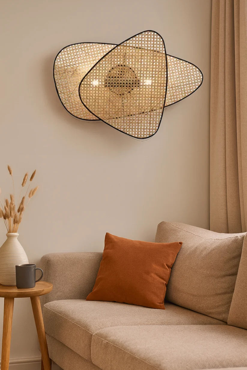 Wicker Wall Lamp for Bedroom | Bamboo Wall Sconce- Vesperfield