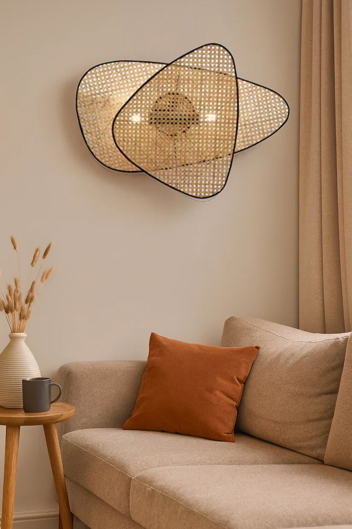 Wicker Wall Lamp for Bedroom | Bamboo Wall Sconce- Vesperfield