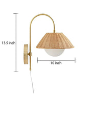 Rattan Wall Light for Study Room | Cane Wall Sconce - Yaelen