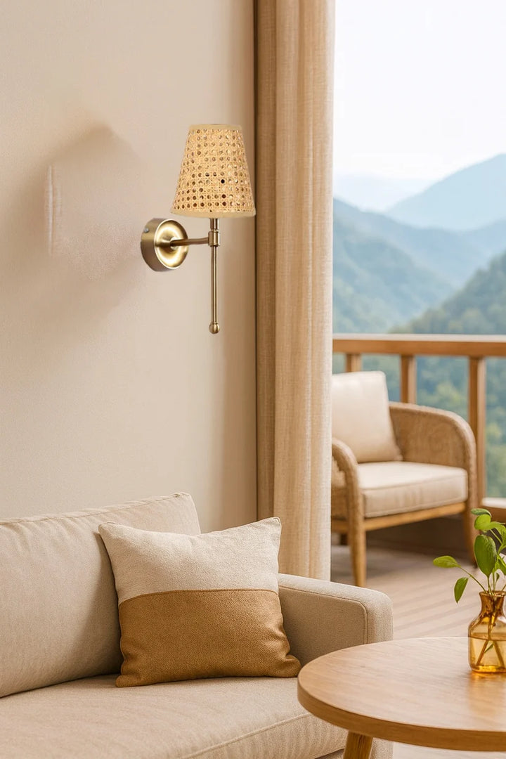 Bamboo Wall Sconce for Dining Room | Rattan Wall Light - Xylo