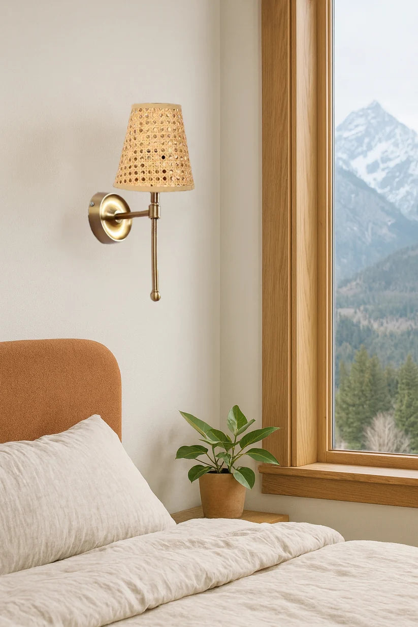 Bamboo Wall Sconce for Dining Room | Rattan Wall Light - Xylo