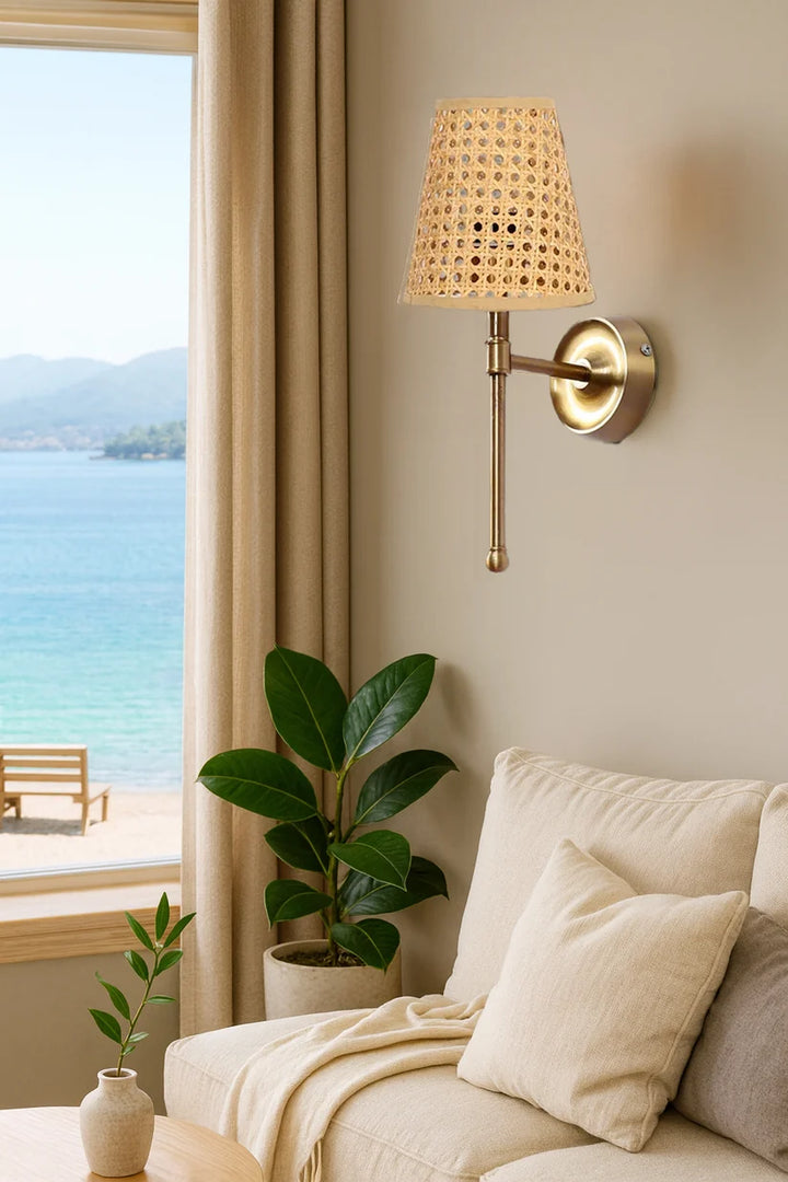 Bamboo Wall Sconce for Dining Room | Rattan Wall Light - Xylo