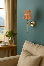 Wicker Wall Light for Hallway | Cane Wall Lamp - Catofordby