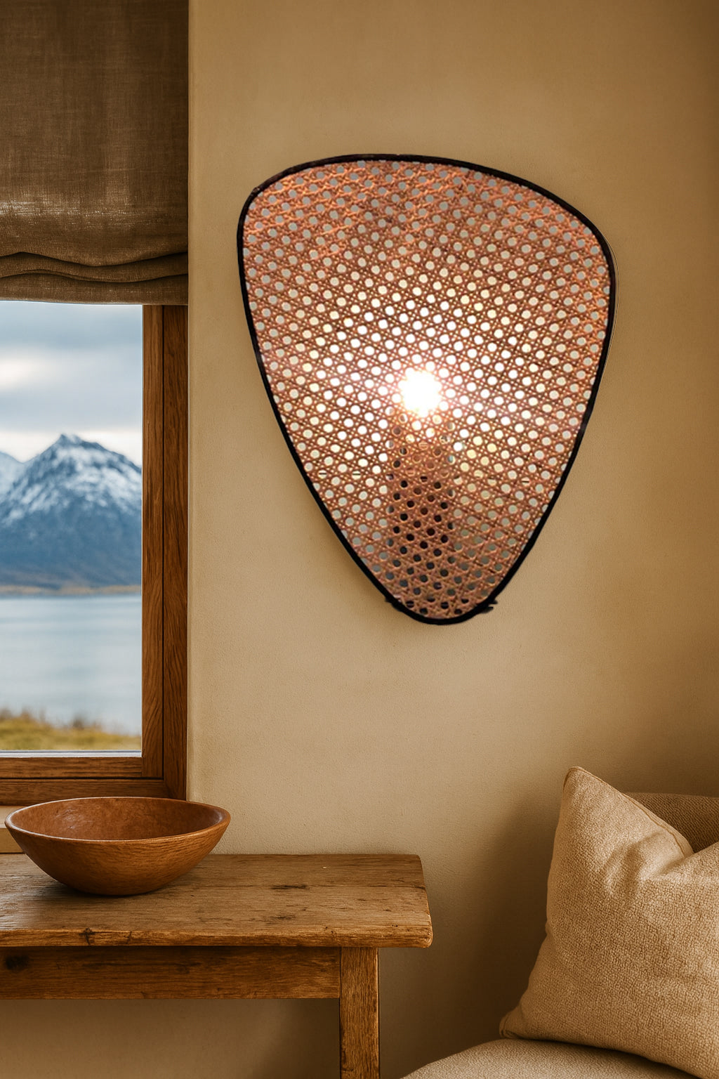 Bamboo Wall Lamp for Bathroom | Wicker Wall Sconce - Noel