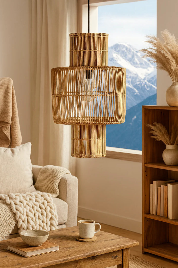 Bamboo Hanging Light for Hallway | Rattan Pendant Lamp - Dax