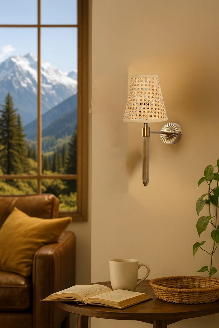 Wicker Wall Lamp for Dining Room - Wardenshir