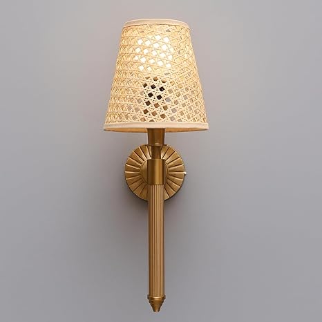 Wicker Wall Lamp for Dining Room - Wardenshir