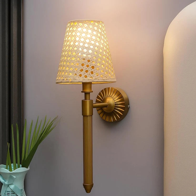 Wicker Wall Lamp for Dining Room - Wardenshir