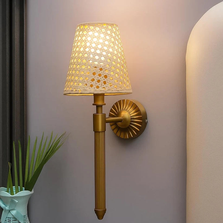 Wicker Wall Lamp for Dining Room - Wardenshir