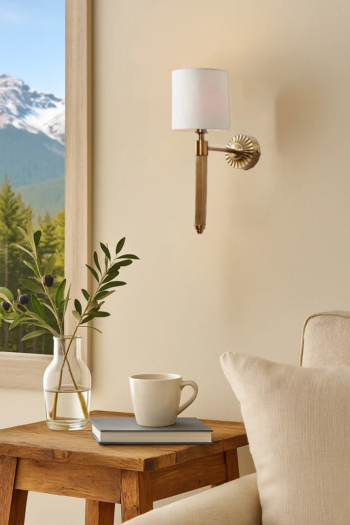 Vintage Wall Sconce for Dining Room | Fabric Wall Light - Julia