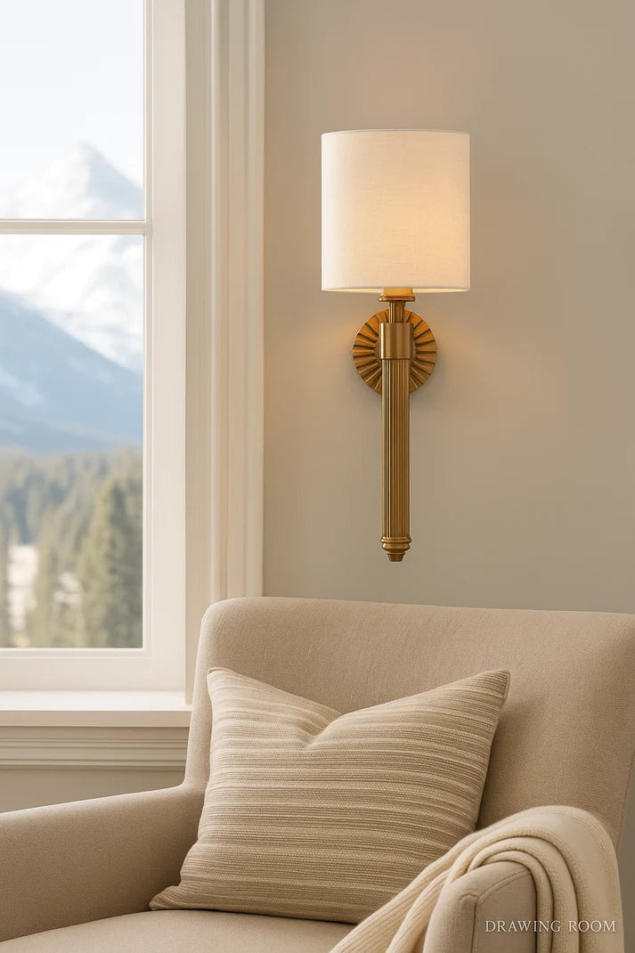 Vintage Wall Sconce for Dining Room | Fabric Wall Light - Julia