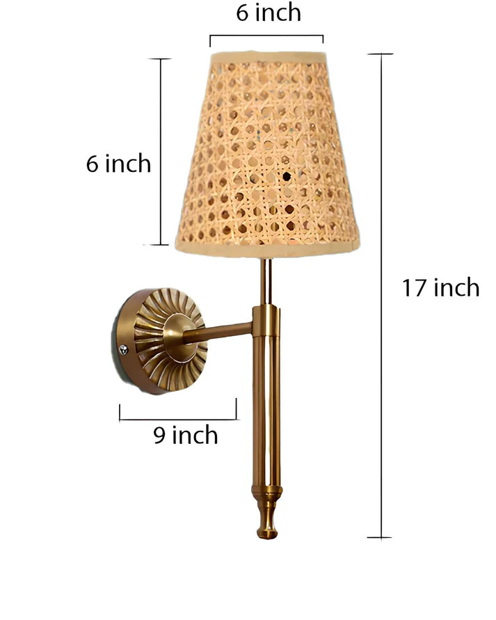 Rattan Wall Lamp for Hallway | Cane Wall Sconce - Nileswood