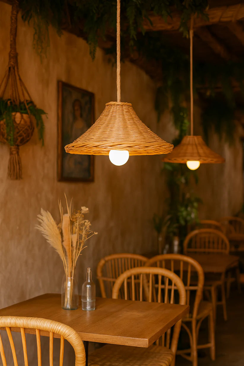 Bamboo Hanging Light for Living Room | Rattan Pendant Lamp - Tate