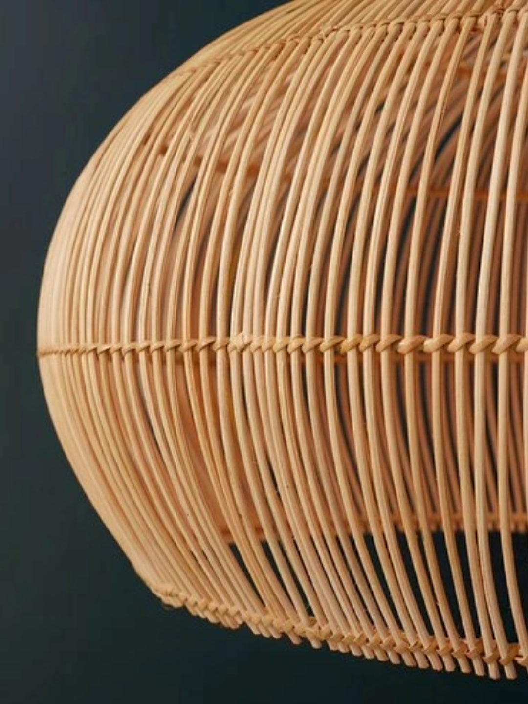 Bamboo Pendant Light for Living Room 14 Inch - Johar by Luxury Rattan Handicrafts 