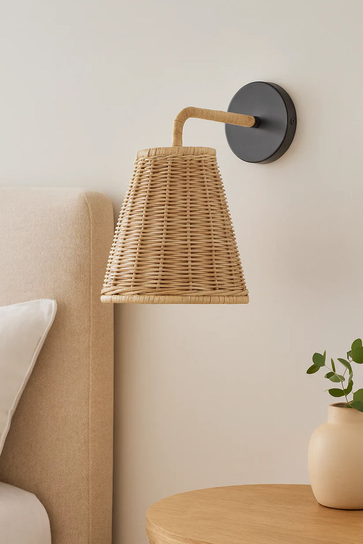 Bamboo Wall Sconce for Entryway | Jute Wall Light - Yorick