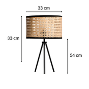Rattan & Bamboo Table Lamp for Bedroom | Handmade - Kaia