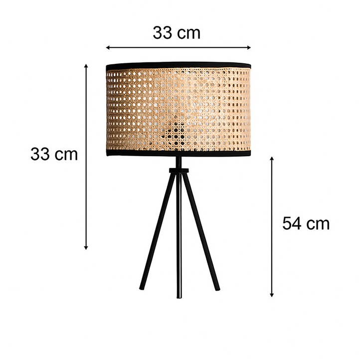 Rattan & Bamboo Table Lamp for Bedroom | Handmade - Kaia