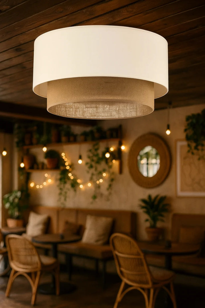 Jute Ceiling Light for Bedroom | Natural Hanging Lamp - Bram