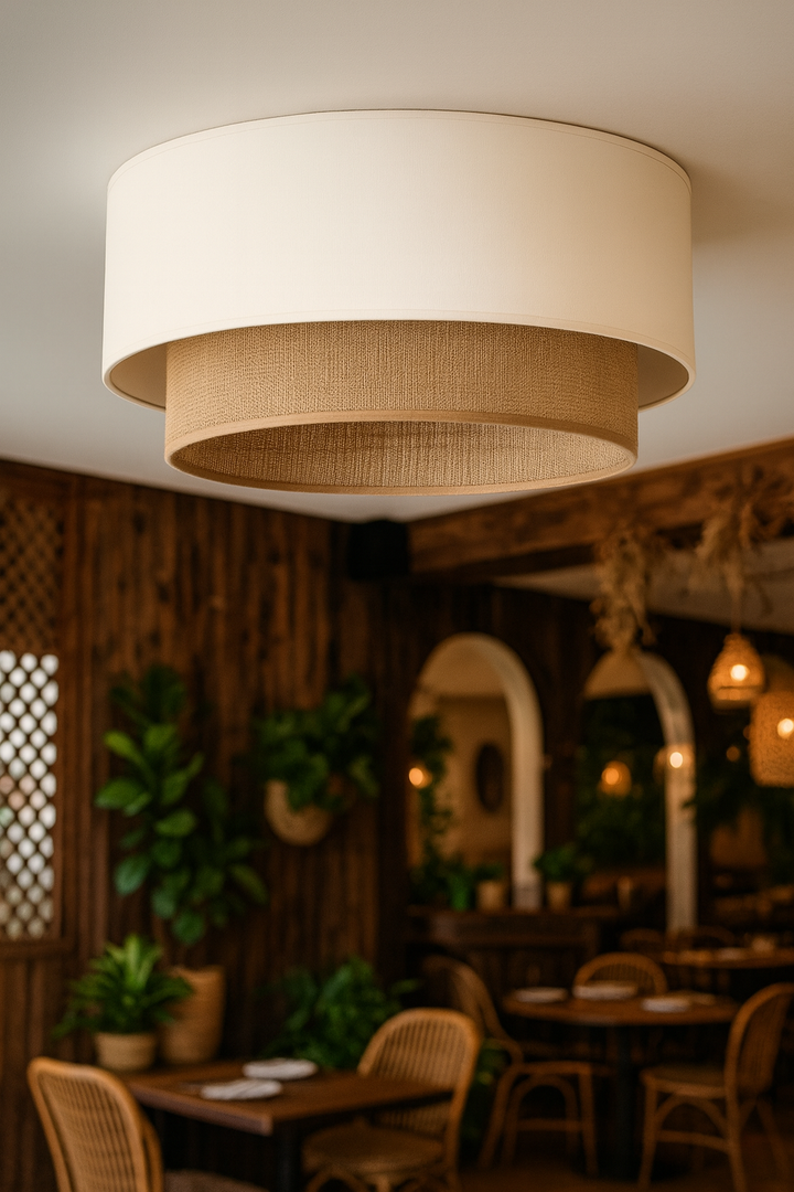 Jute Ceiling Light for Bedroom | Natural Hanging Lamp - Bram