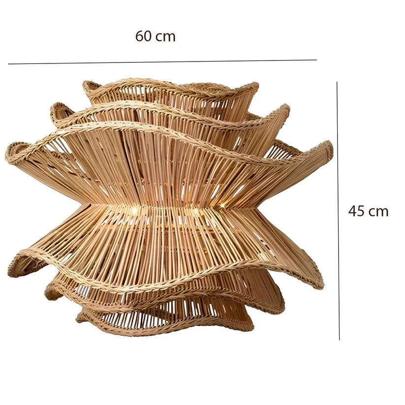 Bamboo Chandelier for Staircase | Rattan Hanging Light - Finch