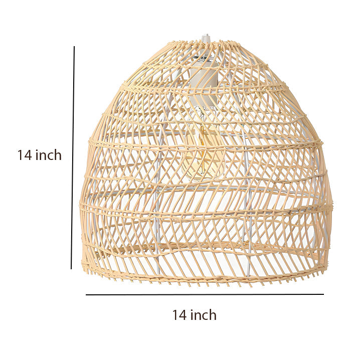 Bamboo Pendant Light for Living Room 14 Inch - Kevin by Luxury Rattan Handicrafts 