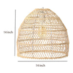 Bamboo Pendant Light for Living Room 14 Inch - Kevin by Luxury Rattan Handicrafts 