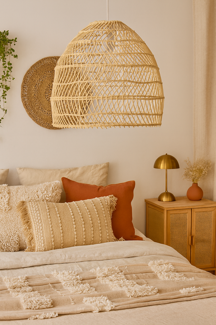 Bamboo Pendant Light for Living Room 14 Inch - Kevin by Luxury Rattan Handicrafts 