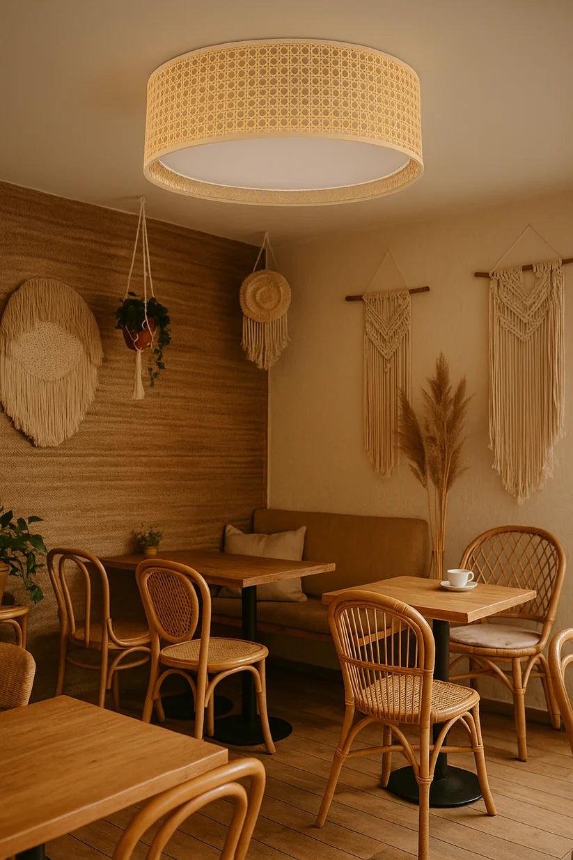 Wicker Hanging Light for Staircase - Kilash