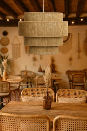 Jute Chandelier for Staircase | Natural Hanging Light - Magnus