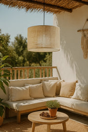 Jute Ceiling Light for Living Room | Natural Hanging Lamp - Liora