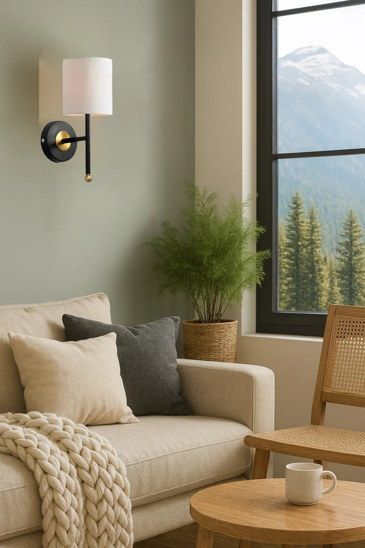 Fabric Wall Lamp for Bedroom | Elegant Decorative Wall Light - Rian