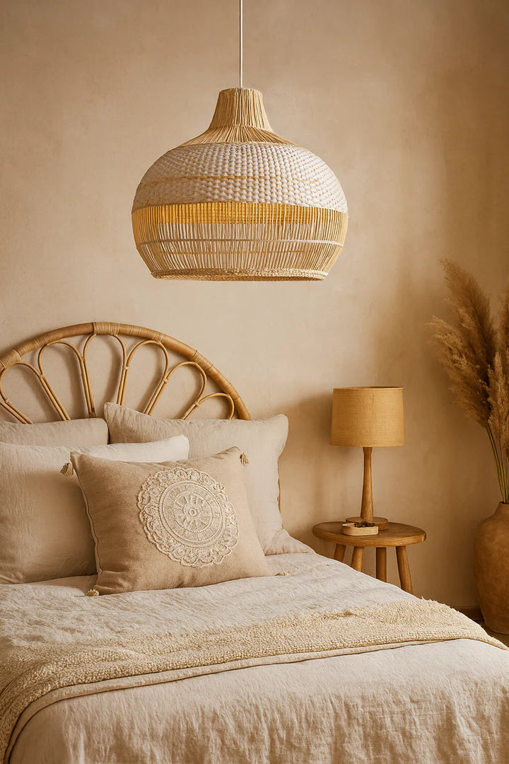 Bamboo Hanging Light for Hallway | Rattan Pendant Lamp - Elio