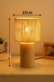Rattan & Bamboo Table Lamp for Bedroom | Handmade - Larisa
