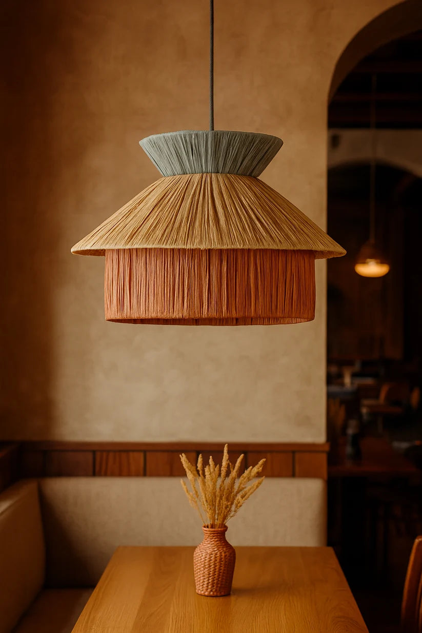 Raffia Hanging Light for Living Room- Mattox
