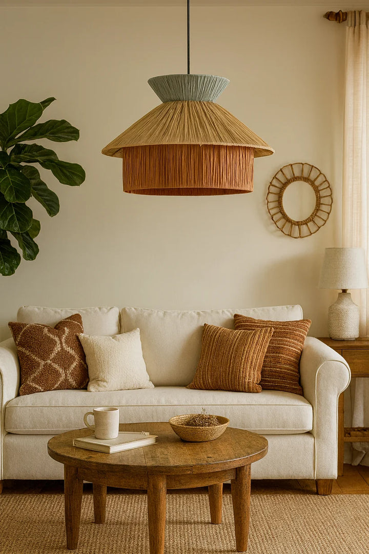 Raffia Hanging Light for Living Room- Mattox
