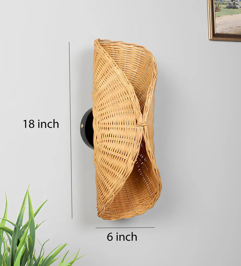 Wicker Wall Sconce for Kitchen | Rattan Wall Lamp- Ivesonby