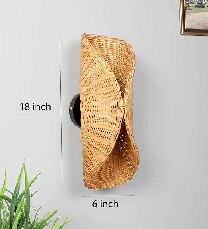 Wicker Wall Sconce for Kitchen | Rattan Wall Lamp- Ivesonby
