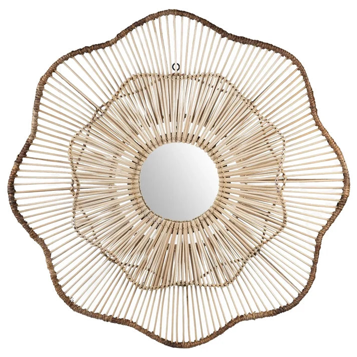 Rattan Wall Mirror for Living Room - Iveson