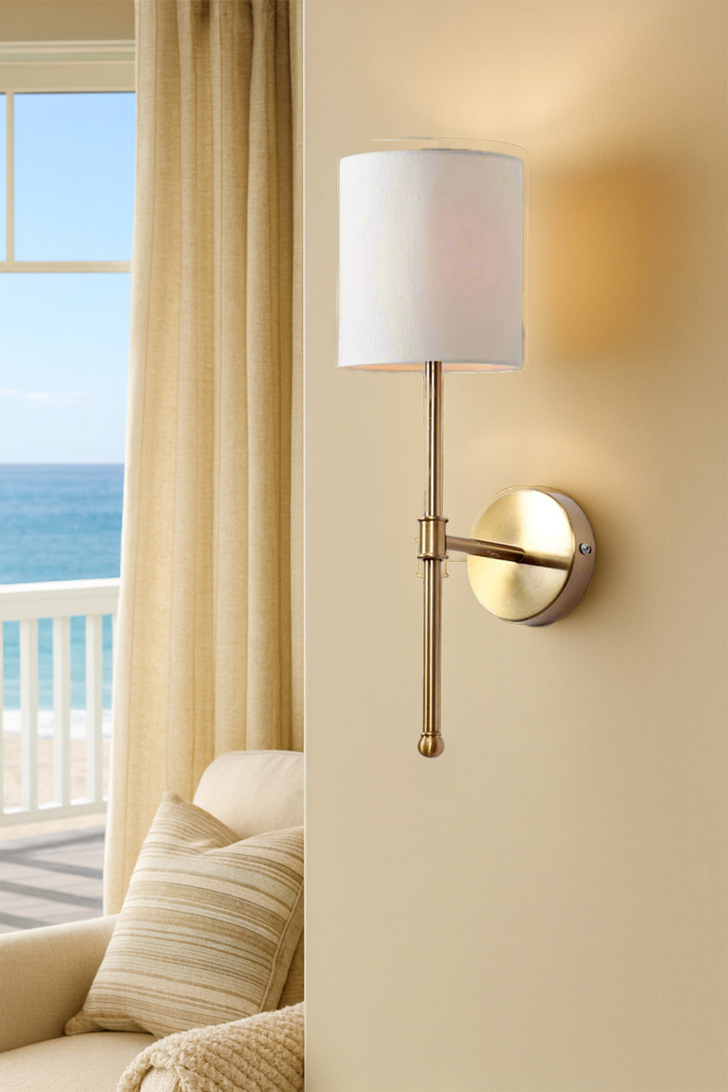 Fabric Wall Sconce for Living Room-  Soren